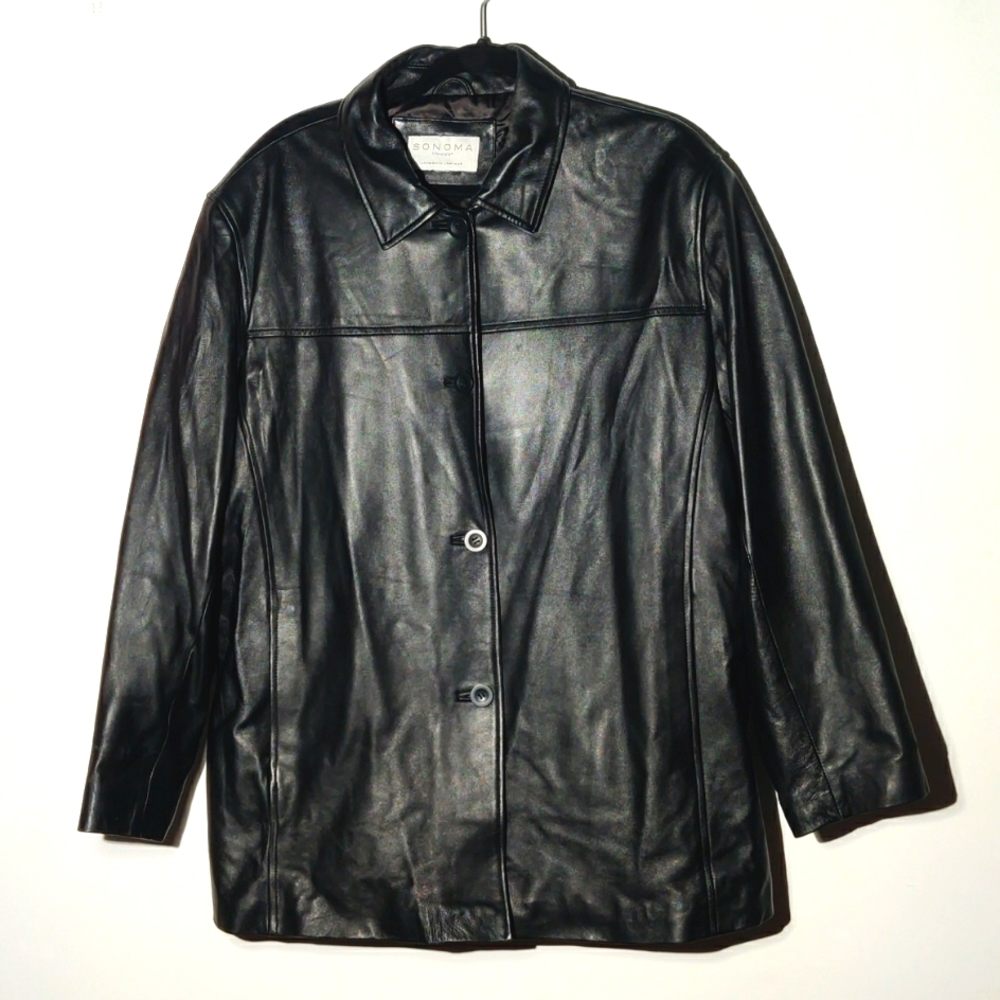 0013 Sonoma Black Lambskin Leather Jacket